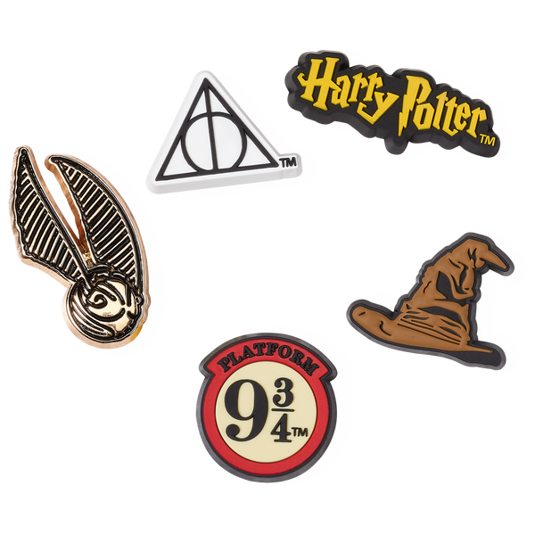 Crocs Harry Potter Symbol 5 Pack - Youth - Yellow/Brown