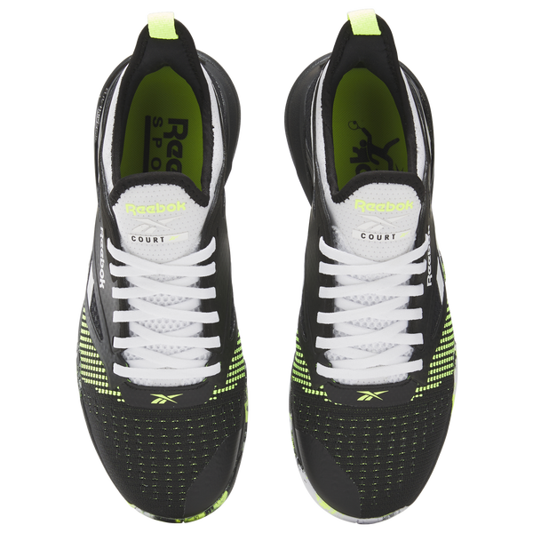 Reebok Nano Court - Men's - Footwear White/Black/Digital Lime - Image 4