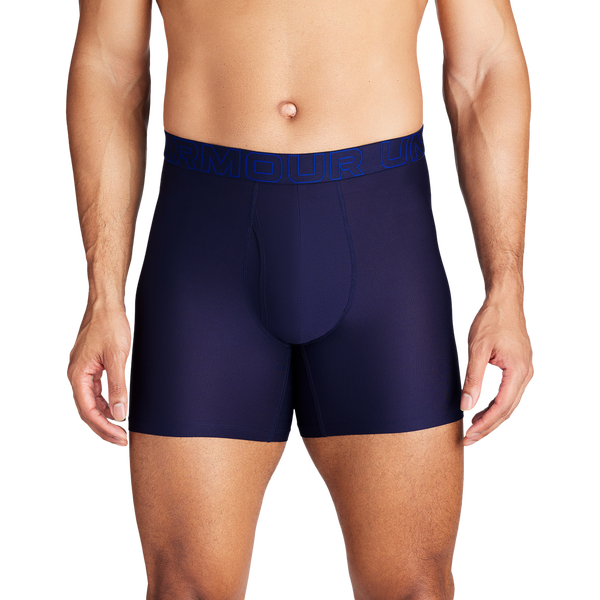 Under Armour Performance Tech Mesh Boxer Brief- Solid 6IN 3PK - Men's - Royal/Steel/Midnight Navy