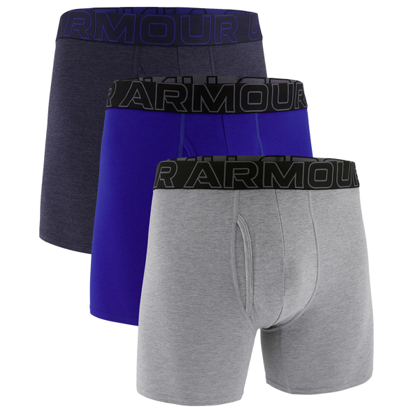 Under Armour Performance Tech Mesh Boxer Brief- Solid 6IN 3PK - Men's - Royal/Steel/Midnight Navy - Image 3