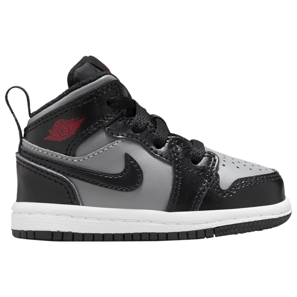 Jordan AJ 1 Mid - Boys' Toddler - Black/Grey/Red