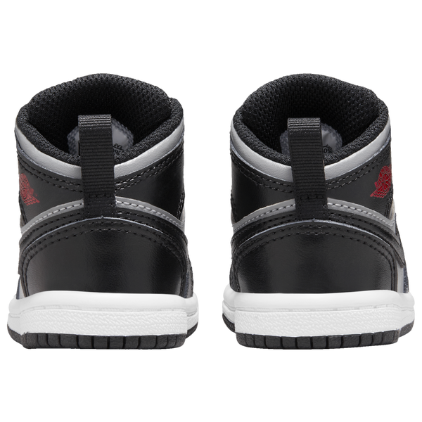 Jordan AJ 1 Mid - Boys' Toddler - Black/Grey/Red - Image 3