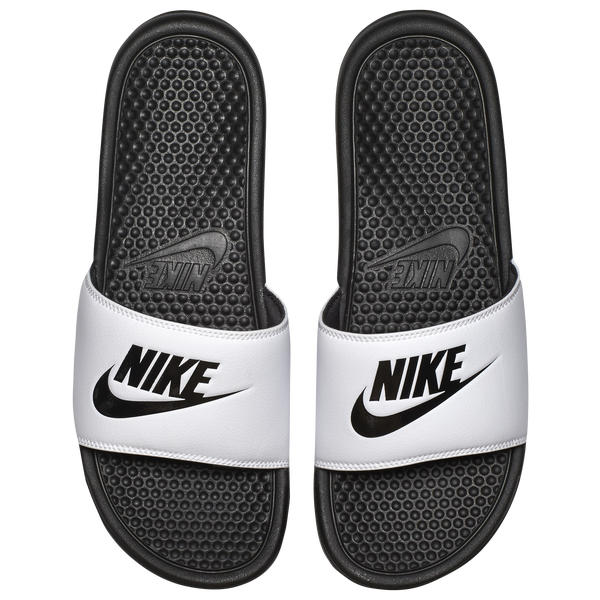 Nike Benassi JDI Slides - Men's - White/Black - Image 2