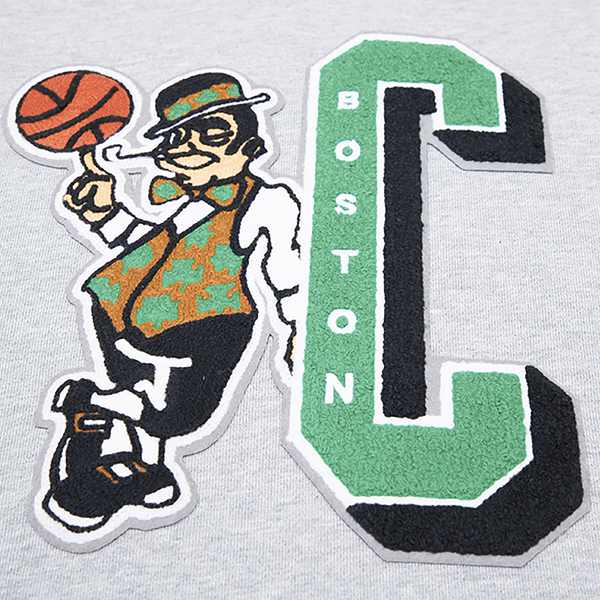 Pro Standard CELTICS MASH UP RIB FLC PO HOODIE - Men's - Heather Grey/Green - Image 5