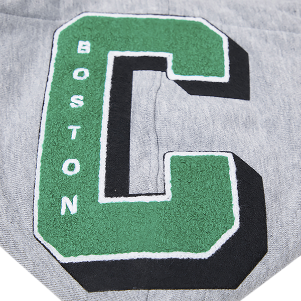 Pro Standard CELTICS MASH UP RIB FLC PO HOODIE - Men's - Heather Grey/Green - Image 8