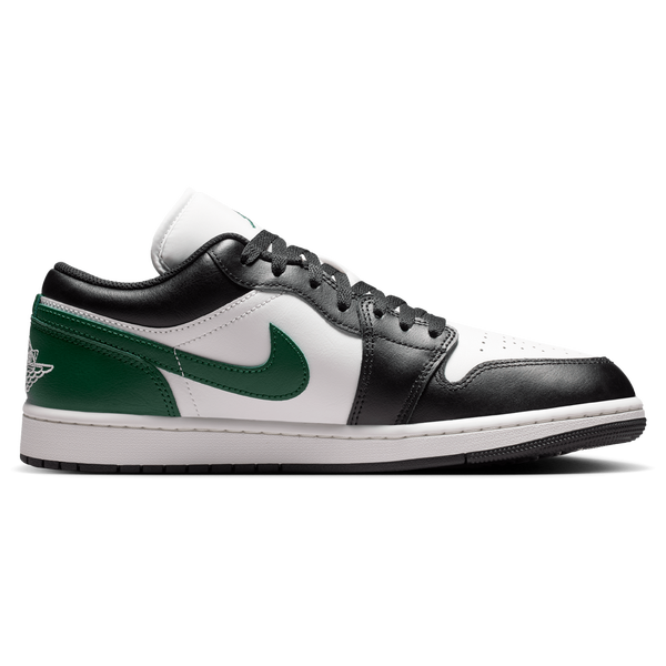 Jordan AJ 1 Low - Men's - Summit White/Black/Gorge Green