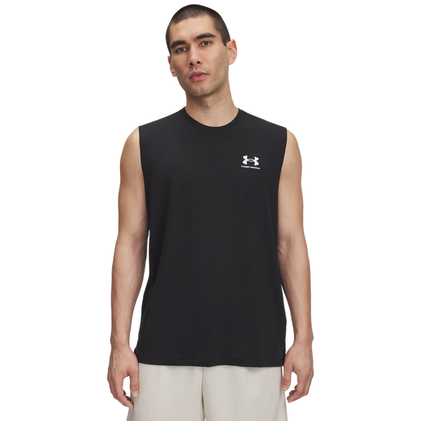 Under Armour Icon Sleeveless Tank - Men's - Black/White