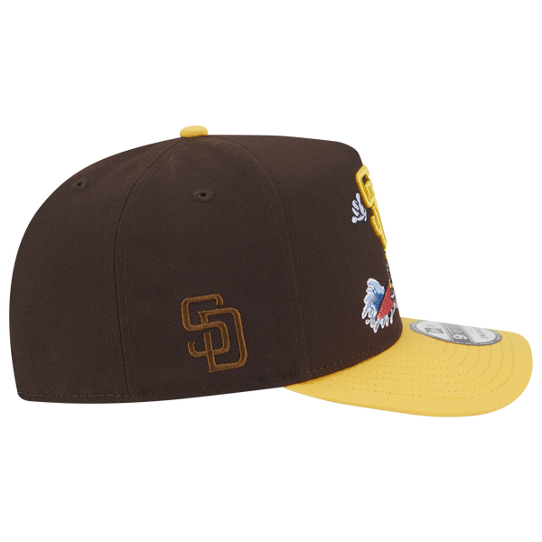 New Era Padres 9Fifty A-Frame Cartoon Cap - Adult - Yellow/Brown - Image 4
