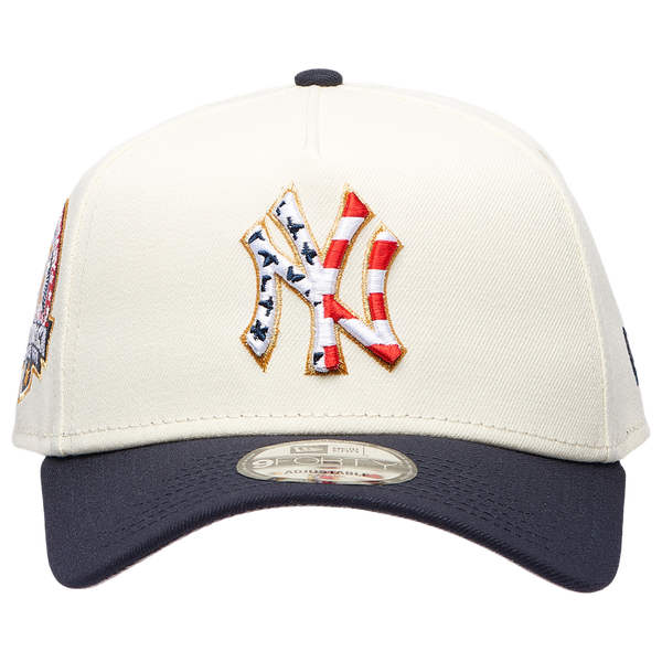 New Era Yankees 940 A Frame American Stars Cap - Adult - White/Navy - Image 2