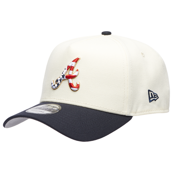 New Era Braves 940 A Frame American Stars Cap - Adult - White/Navy
