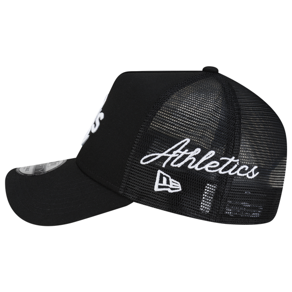 New Era Athletics 940AF Script Trucker Cap - Adult - Black - Image 6