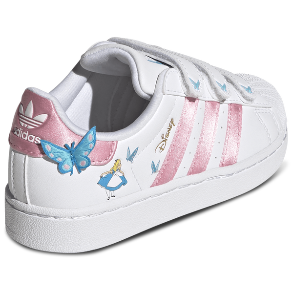adidas Superstar Alice - Girls' Preschool - White/Pink - Image 3