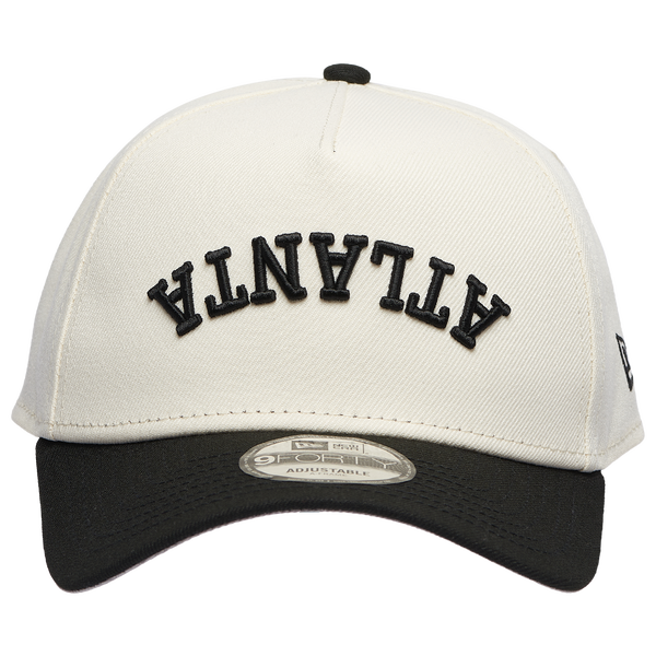 New Era Braves 9Forty A-Frame Upside Wordmark Cap - Adult - Chrome/Black - Image 2