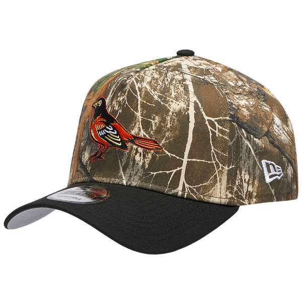 New Era Orioles 940 A-Frame RealTree Cap - Adult - Camo/Black