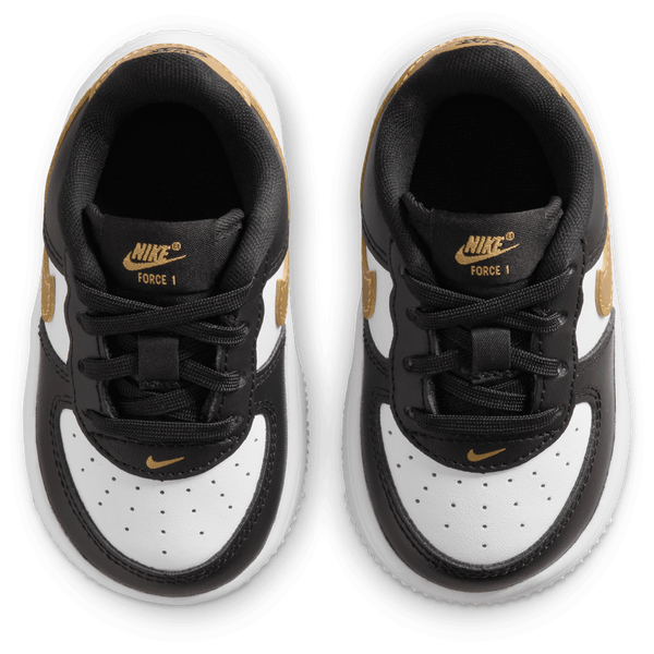 Nike Air Force 1 Low Lace - Girls' Toddler - Black/Gold - Image 4