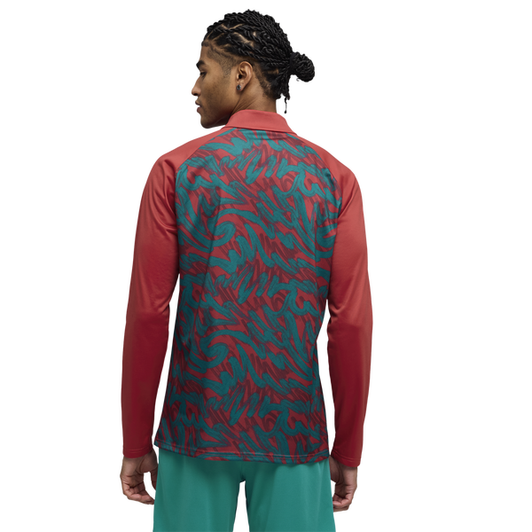 PUMA FPF Warm Up 1/4 Zip Top - Men's - Green Lagoon/Club Red - Image 2
