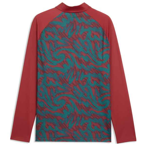 PUMA FPF Warm Up 1/4 Zip Top - Men's - Green Lagoon/Club Red - Image 5