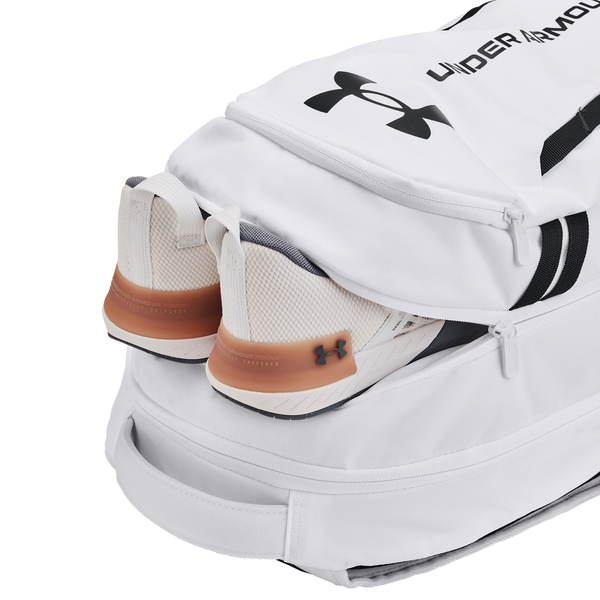 Under Armour Hustle 6.0 Backpack - Adult - White/White/Black - Image 4