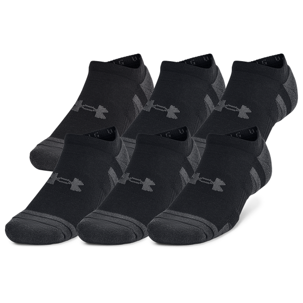 Under Armour Perf Tech 6 Pack No Show Socks - Men's - Black