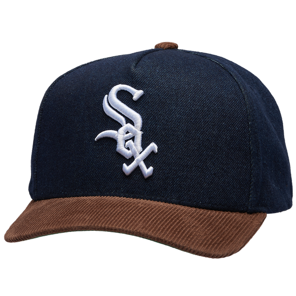 Mitchell & Ness White Sox Denim Cord Pro Pinch Cap - Adult - Navy/Brown