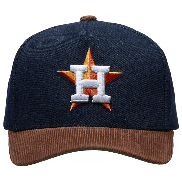 Mitchell & Ness Astros Denim Cord Pro Pinch Cap - Adult - Navy/Brown - Image 2