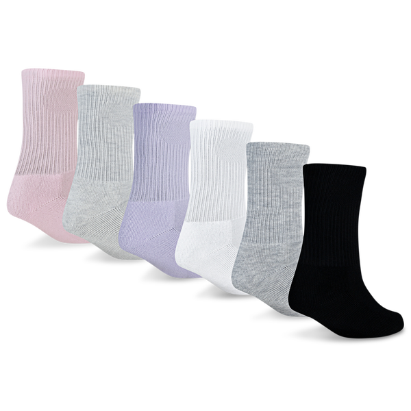 Jordan Everyday Essentials 6 Pack Crew Socks - Girls' Grade School - White/Pink Foam/Purple - Image 2