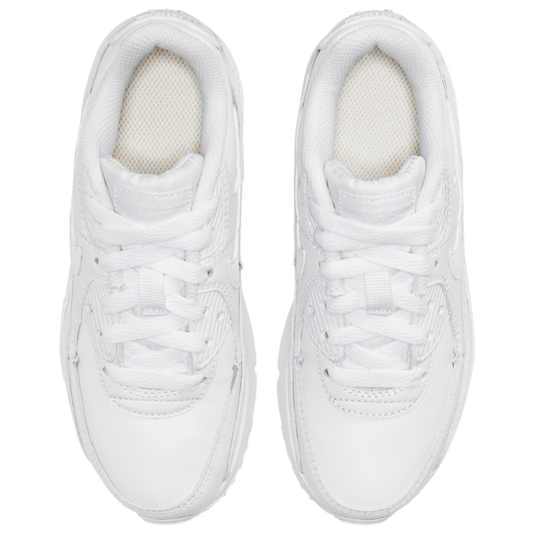 Nike Air Max 90 - Boys' Preschool - White/White/Metallic Silver - Image 4