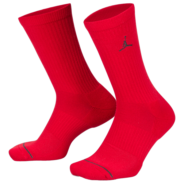 Jordan Every Day Cushioned Crew 3 Pack Socks - Men's - White/Black/Red