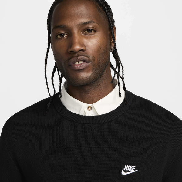 Nike Club Crew Sweater - Men's - Black/White - Image 3