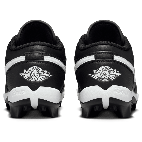 Jordan AJ 1 Low Cleats - Boys' Grade School - White/Black - Image 3