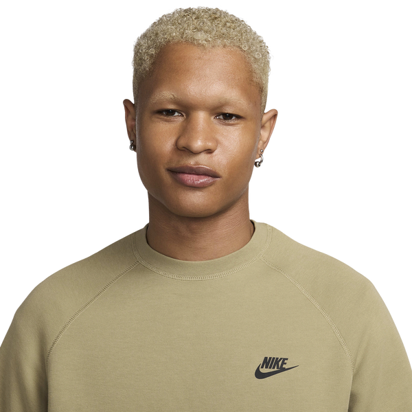 Nike Tech Fleece Crew - Men's - Neutral Olive/Black - Image 3