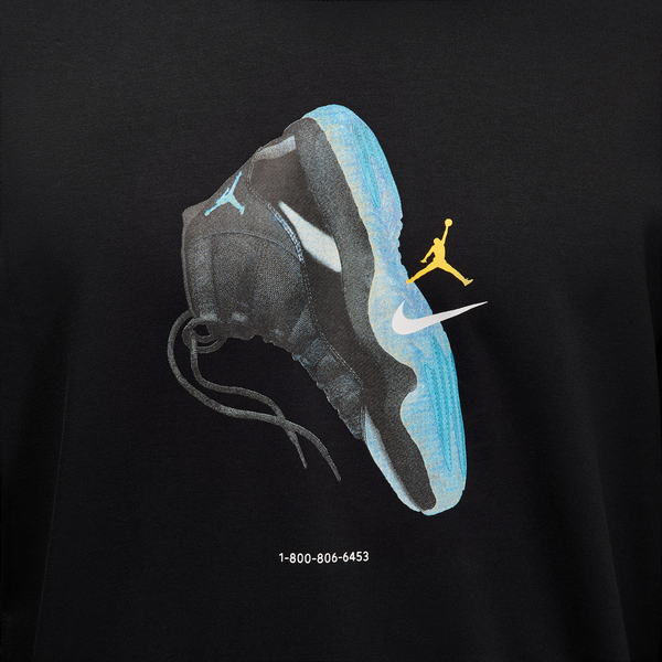 Jordan Brooklyn AJ11 Fleece Crew LB - Men's - Black/Blue Chill - Image 3