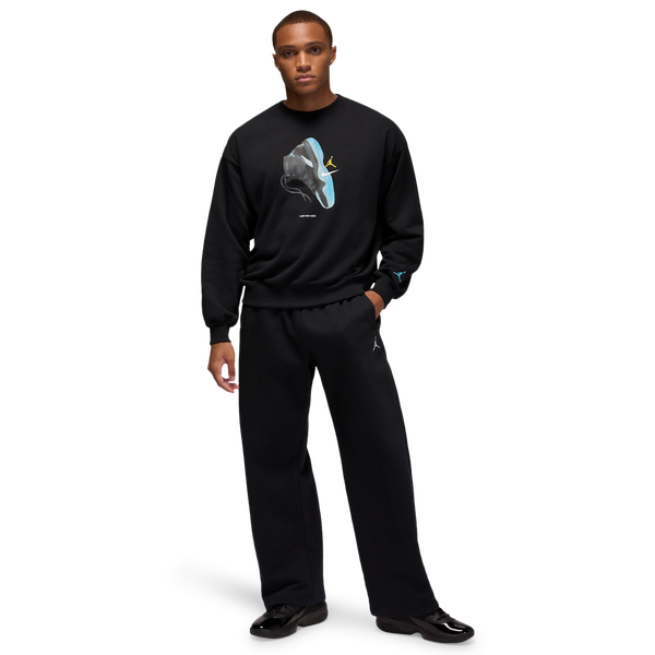 Jordan Brooklyn AJ11 Fleece Crew LB - Men's - Black/Blue Chill - Image 4