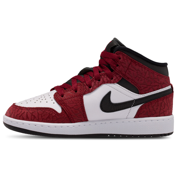 Jordan AJ 1 Mid SE - Boys' Grade School - White/Red/Black - Image 2