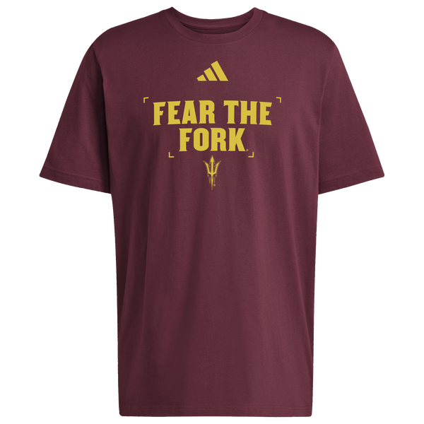 adidas College Slogan Short Sleeve T-Shirt - Men's - Maroon