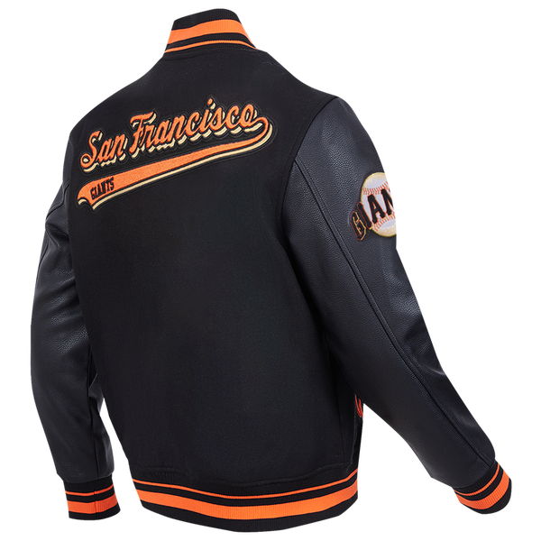Pro Standard San Francisco Giants Script Tail Wool Varsity - Men's - Black/Orange - Image 4