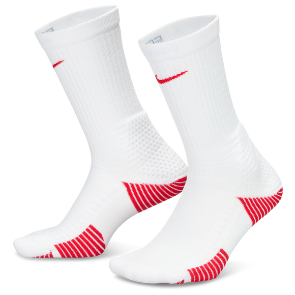 Nike Elite Cushion Crew Socks 1 Pair - Adult - White/Univ Red/Univ Red