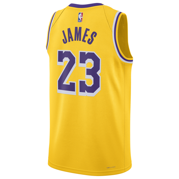 Nike NBA Lakers Swingman Icon Edition Jersey - Men's - Yellow/Purple - Image 2