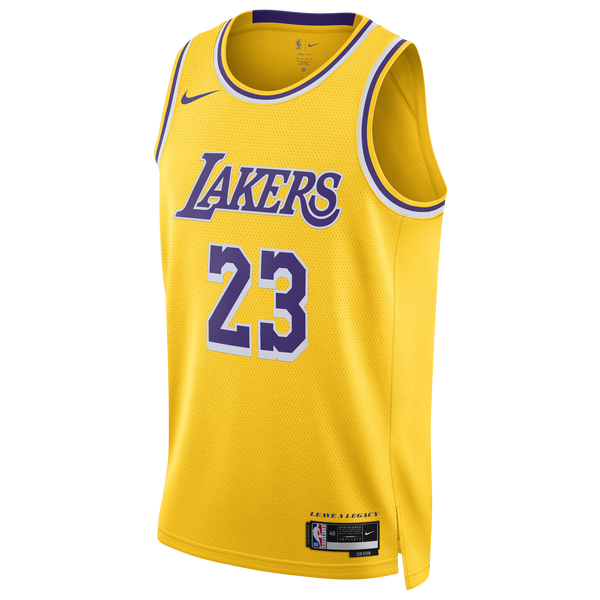 Nike NBA Lakers Swingman Icon Edition Jersey - Men's - Yellow/Purple - Image 3