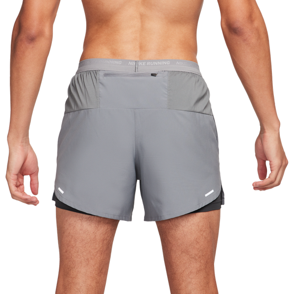 Nike Dri-FIT STRIDE 2IN1 5IN Shorts - Men's - Smoke Grey/Dk Smoke Grey/Black - Image 2
