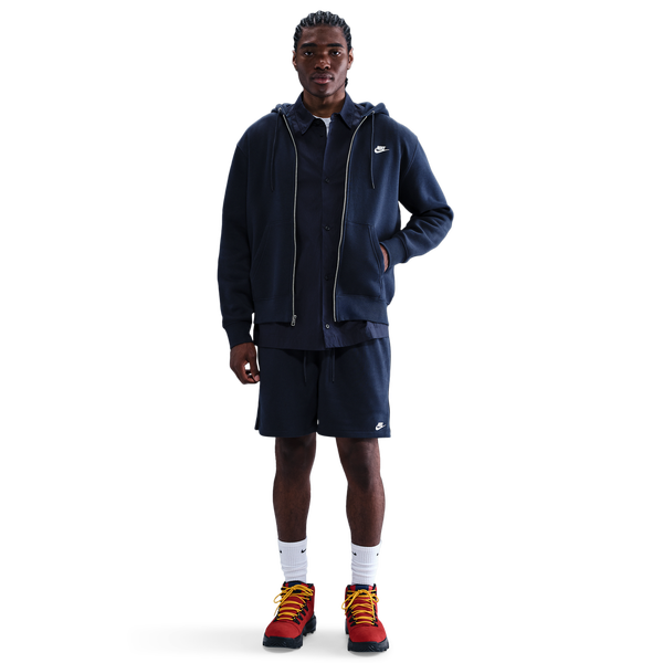 Nike Club Flow French Terry Shorts - Men's - Obsidian/Obsidian/White - Image 3