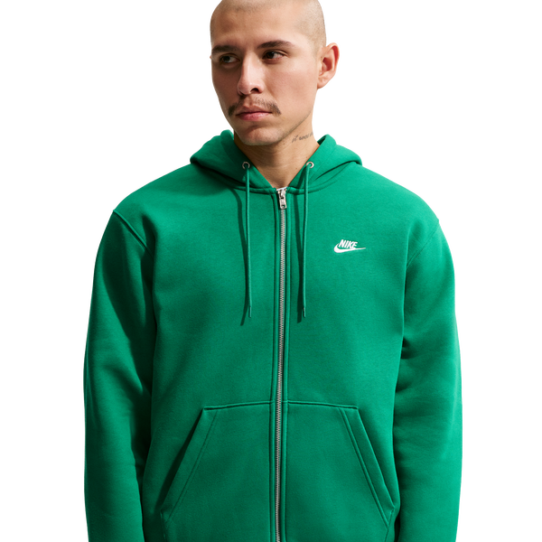Nike Club Full-Zip Hoodie - Men's - Malachite/Malachite/White - Image 3