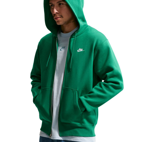 Nike Club Full-Zip Hoodie - Men's - Malachite/Malachite/White - Image 5