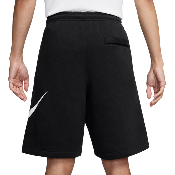 Nike Solo Swoosh Fleece Shorts - Men's - White/Black - Image 2