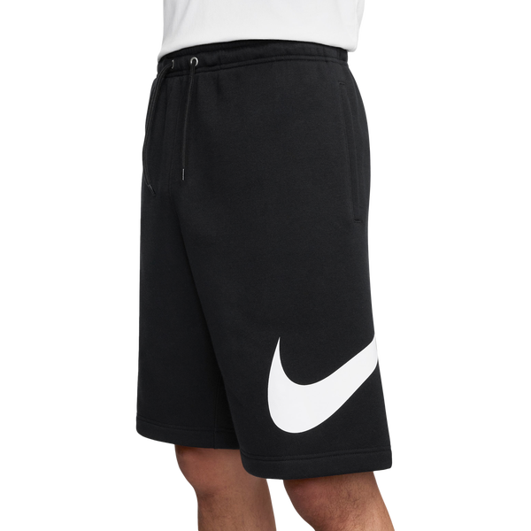 Nike Solo Swoosh Fleece Shorts - Men's - White/Black - Image 3