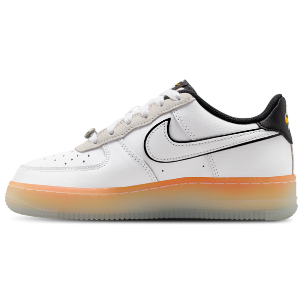 Nike Air Force 1 FL2 - Boys' Grade School - White/Black/Orange - Image 2