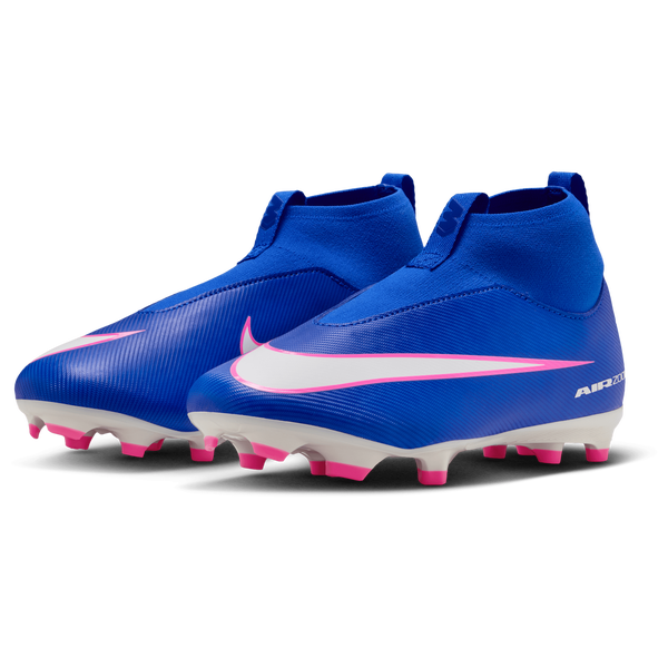Nike JR Zoom Superfly 10 Acad FG/MG - Boys' Grade School - White/Racer Blue - Image 6