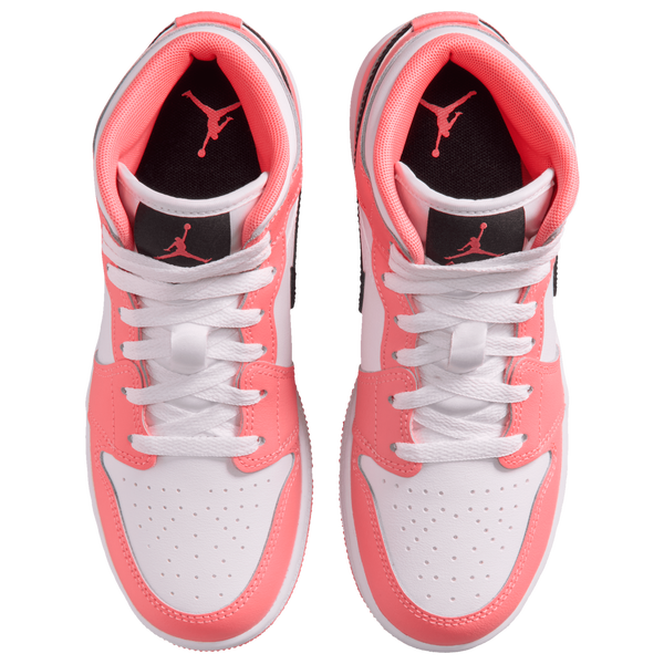 Jordan Jordan 1 Mid - Girls' Grade School - Pink Gaze/Black/White - Image 4