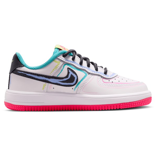 Nike Force 1 Low Lace - Boys' Preschool - White/Hyper Pink/Anthracite