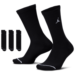 Jordan Everyday 3 Pack Cushion Crew Socks - Men's - Black/White